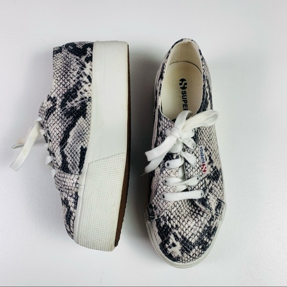 Superga platform sneakers women size 37 snake embossed - Picture 1 of 10